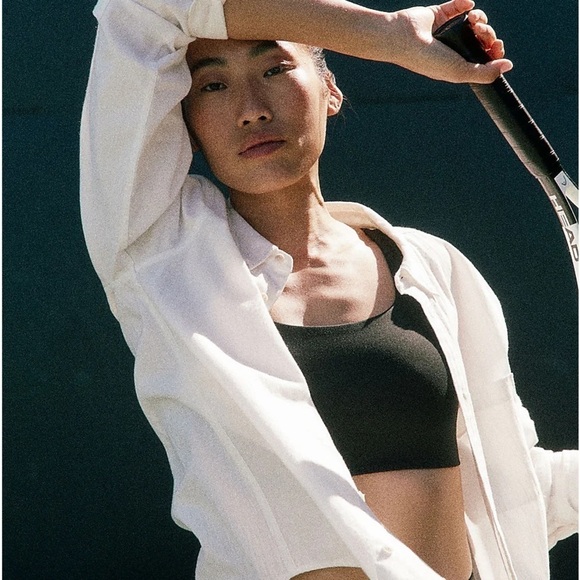 MADEWELL Black Flex Square Neck Sports Bra NEW Workout Exercise - Picture 6 of 10